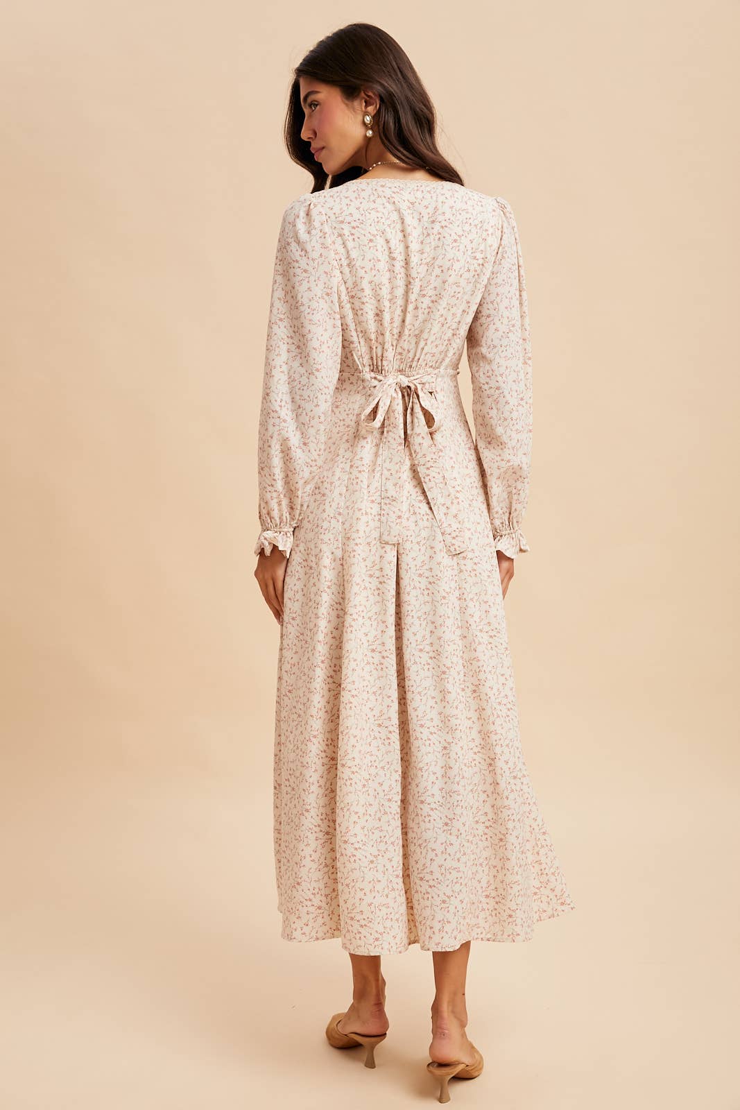 SWEETHEART FLORAL MAXI DRESS: OLIVE / L