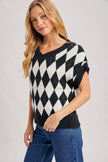 ARGYLE KNIT SWEATER TOP