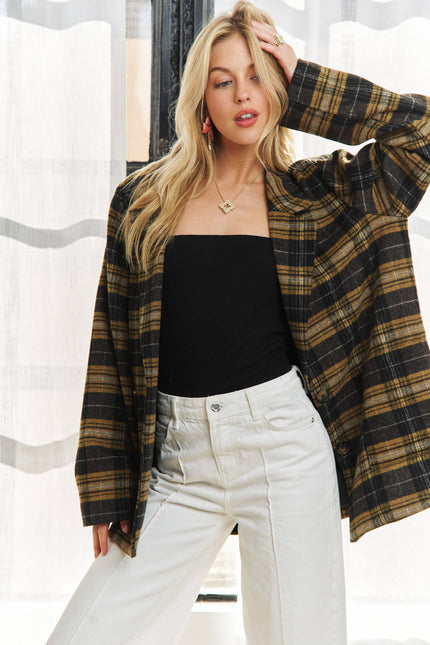 J015-W011-LONG SLV PATCH POCKET 2 BUTTON JACKET: MUSTARD / S-M-L-XL(1-2-2-1)