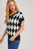 ARGYLE KNIT SWEATER TOP