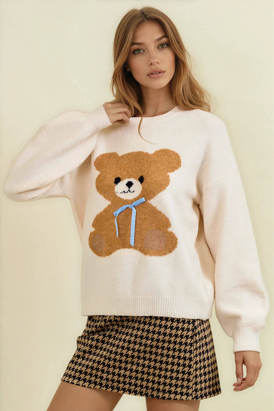 BEAR KNITTED PULLOVER SWEATER