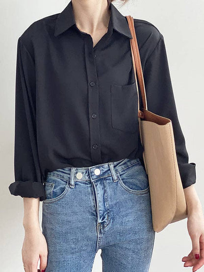 WHITE LONG SLEEVE URBAN BLOUSE
