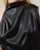 Esmena Satin Mini Dress: Black