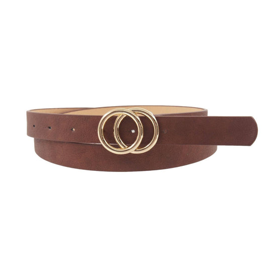 DARK BROWN DOUBLE RING BELT