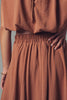 Pleated High-Waist Flowy Skirt: CAMEL