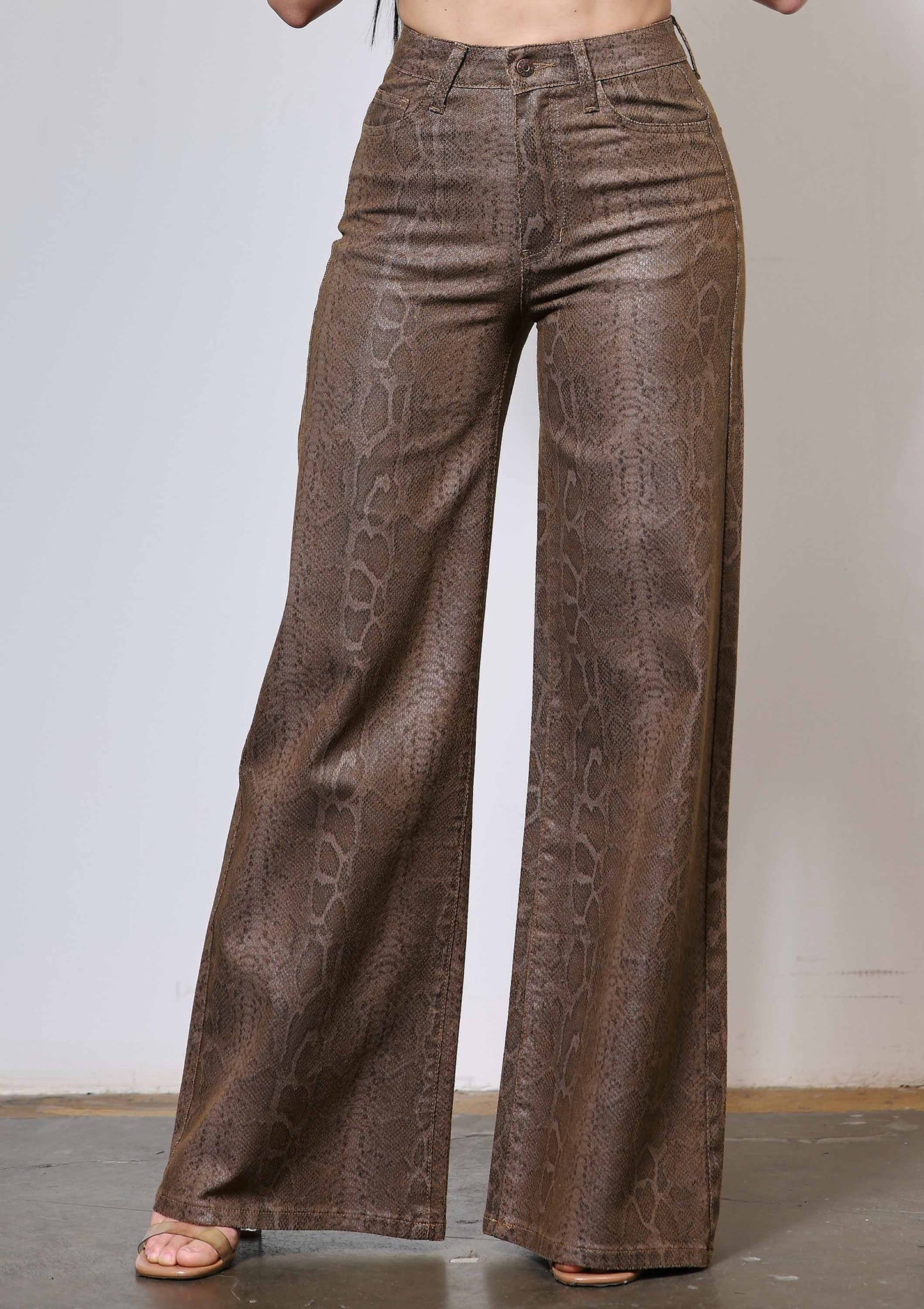 PYTHON PRINT WIDE LEG JEANS