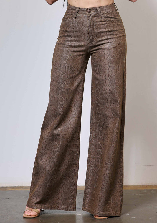PYTHON PRINT WIDE LEG JEANS