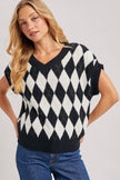 ARGYLE KNIT SWEATER TOP