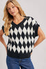 ARGYLE KNIT SWEATER TOP