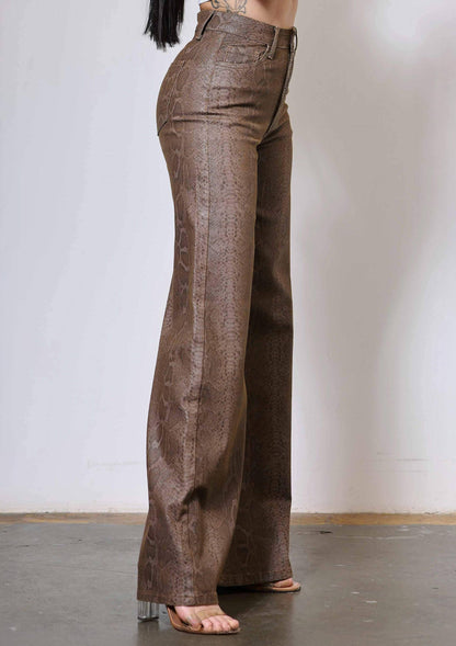 PYTHON PRINT WIDE LEG JEANS